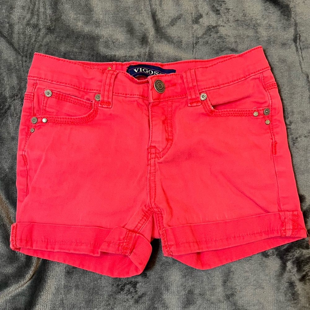 Girls Pink Denim Shorts